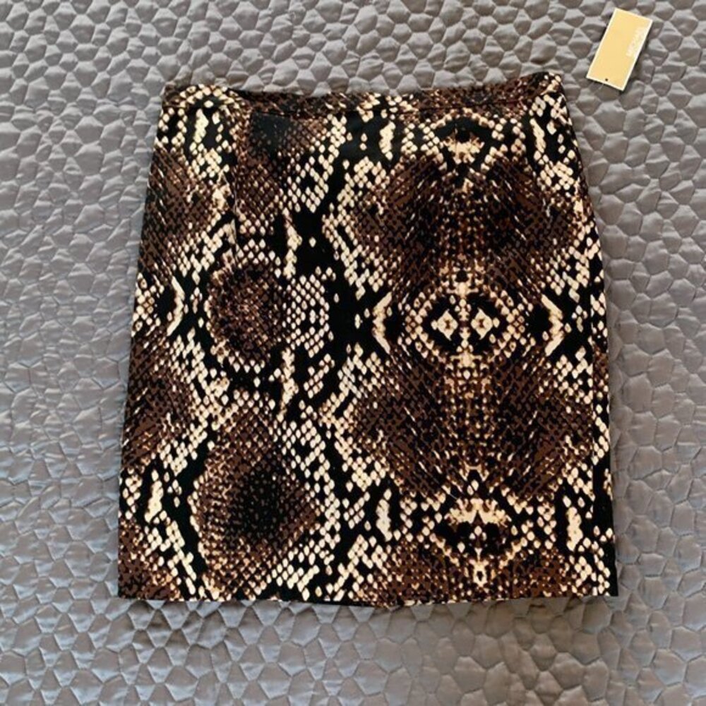 Michael Kors Caramel Snake Print Skirt NWT